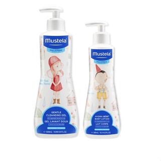 Mustela 慕之恬廊 寶寶洗沐護膚組 童話限定包裝(多慕雙潔乳小紅帽限量版+爽身潤膚乳小木偶版)米菲寶貝