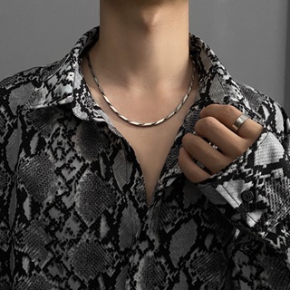 韓國流行菱形鈦鋼項鍊簡約設計金屬短項鍊中性首飾配件