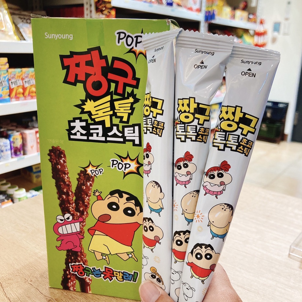 韓國 蠟筆小新 巧克力棒 跳跳糖巧克力棒 Sunyoung 進口零食 韓國零食 18g