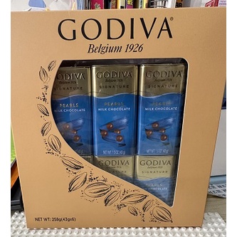 (現貨 costco購)GODIVA 牛奶巧克力豆鐵盒裝，有塑封膜 一小箱6盒數量填6整箱發(效期2023/11/14)