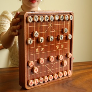 免運 中國象棋跳棋二合一 臺式實木磁性棋盤 兒童學生成人櫸木棋子 聖誕禮物 交換禮物