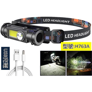 輕巧型LED頭燈-充電式-USB充電-H763A