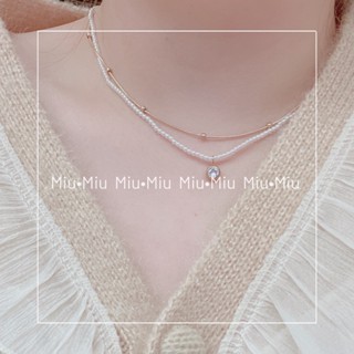 Miu•Miu-現貨-A32-鈦鋼金色mix珍珠雙項鍊 東大門雙鍊-24小時內發貨