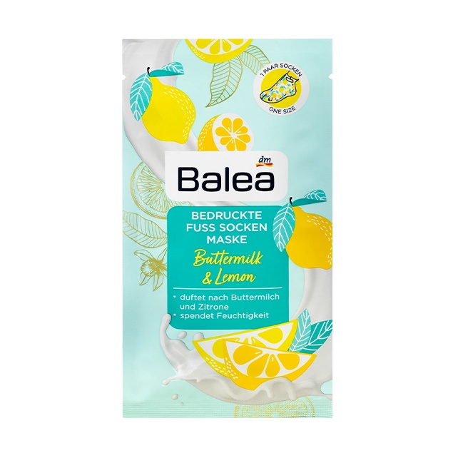 德國 Balea 芭樂雅 檸檬清香造型足膜襪 1st / DM (DM7668)