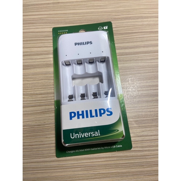 Philips 飛利浦 USB 4槽低自放鎳氫充電器(3號或4號充電電池皆可使用)