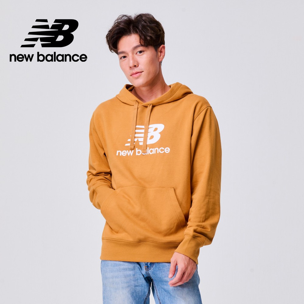 【New Balance】 NB 連帽長袖上衣_男性_駝色_AMT31537TOB