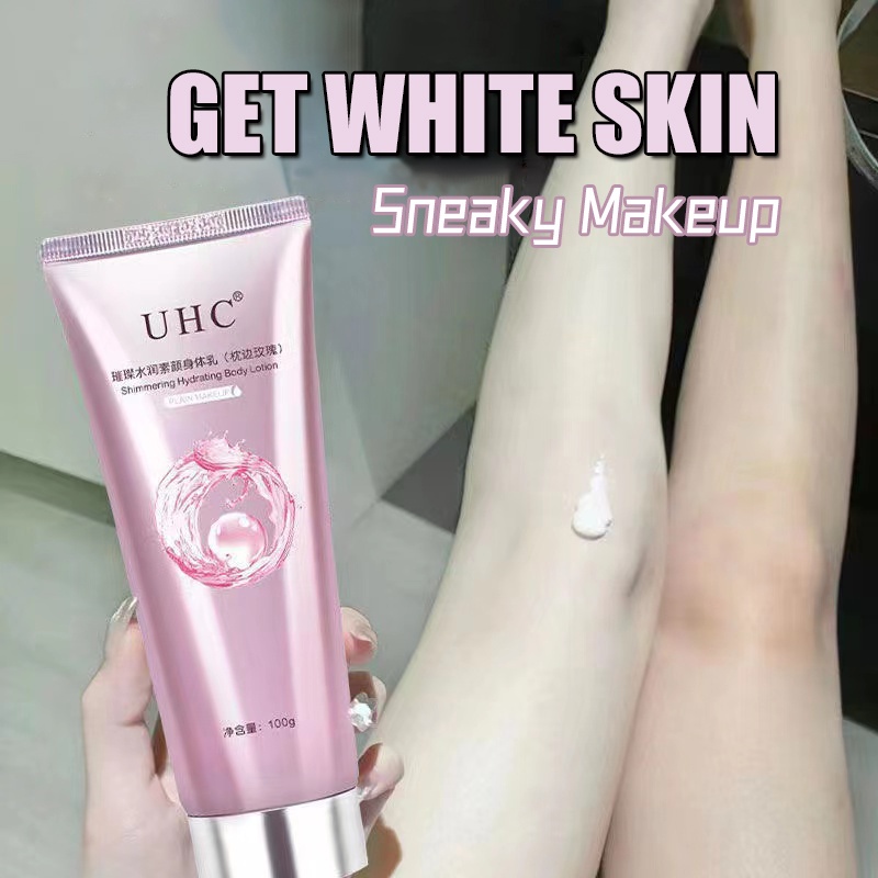 Uhc身體美白霜美白嫩膚改善暗沉氨身體乳保濕補水保濕