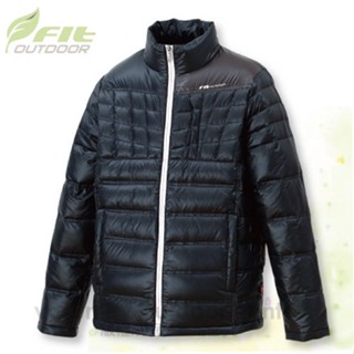 【FIT】男 輕量羽絨外套/防風.持續保暖.質輕/裡層與拉鍊撞色設計/附收納袋 經典黑 EW1305
