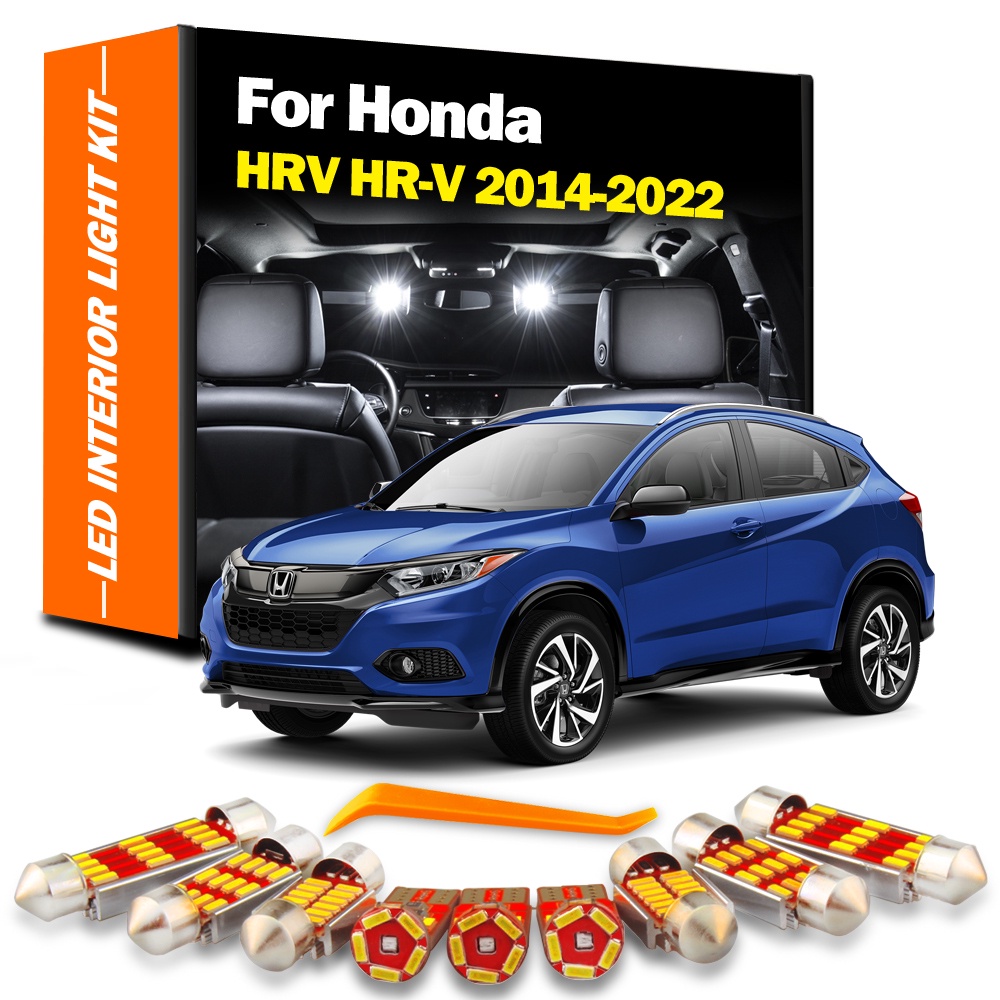 HONDA 12 件裝內部 LED 適用於本田 HRV HR-V 2014-2022 Canbus 車輛燈泡室內圓頂地圖