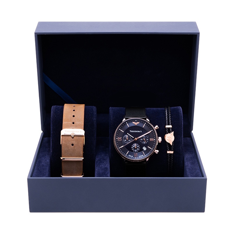 【THEODORA'S】手錶飾品1+2禮盒-男女款 神力女超人手錶 深藍面【希奧朵拉】