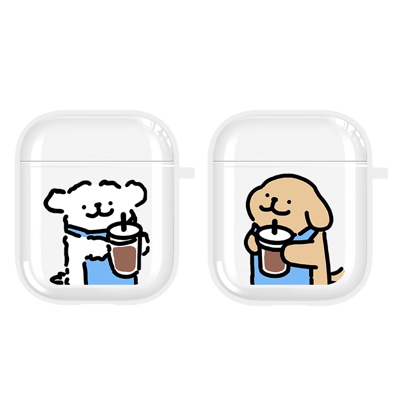airpods 保護套 咖啡小狗情侶蘋果耳機殼適用AirPods1/3代可愛2代pro小眾創意軟殼