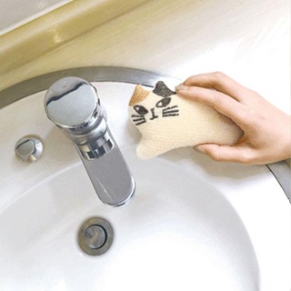 【現貨】日本 DECOLE 貓咪閃亮海綿清潔刷 去水垢 洗手台 廚房水槽