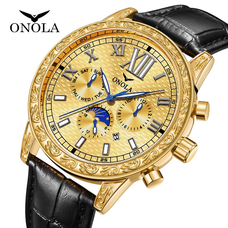 【現貨】ONOLA 6834 時尚 個性設計 大金錶 （2023年最新款） 多功能 全自動機械錶 男士手錶〔免費原裝禮盒
