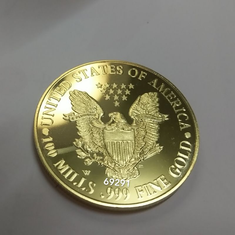 2012美國鷹揚鍍金紀念幣~重29公克，鍍金非純金，鷹揚，紀念幣，錢幣，幣~美國鷹揚鍍金紀念幣
