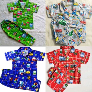 Tayo圖案兒童睡衣藍色兒童睡衣/兒童睡衣兒童套裝