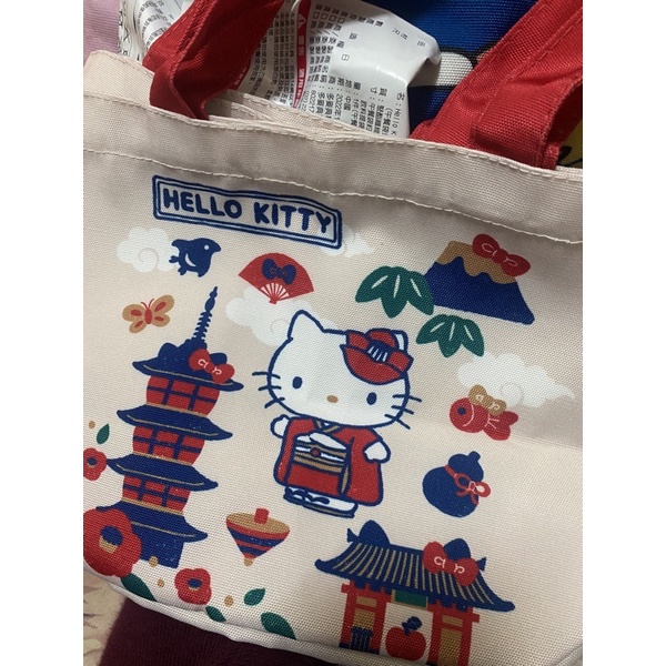日本款Hello kitty環遊世界7-11提袋午餐袋便當袋