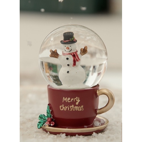 日本限量聖誕雪人咖啡杯 水晶球 全新只有一個