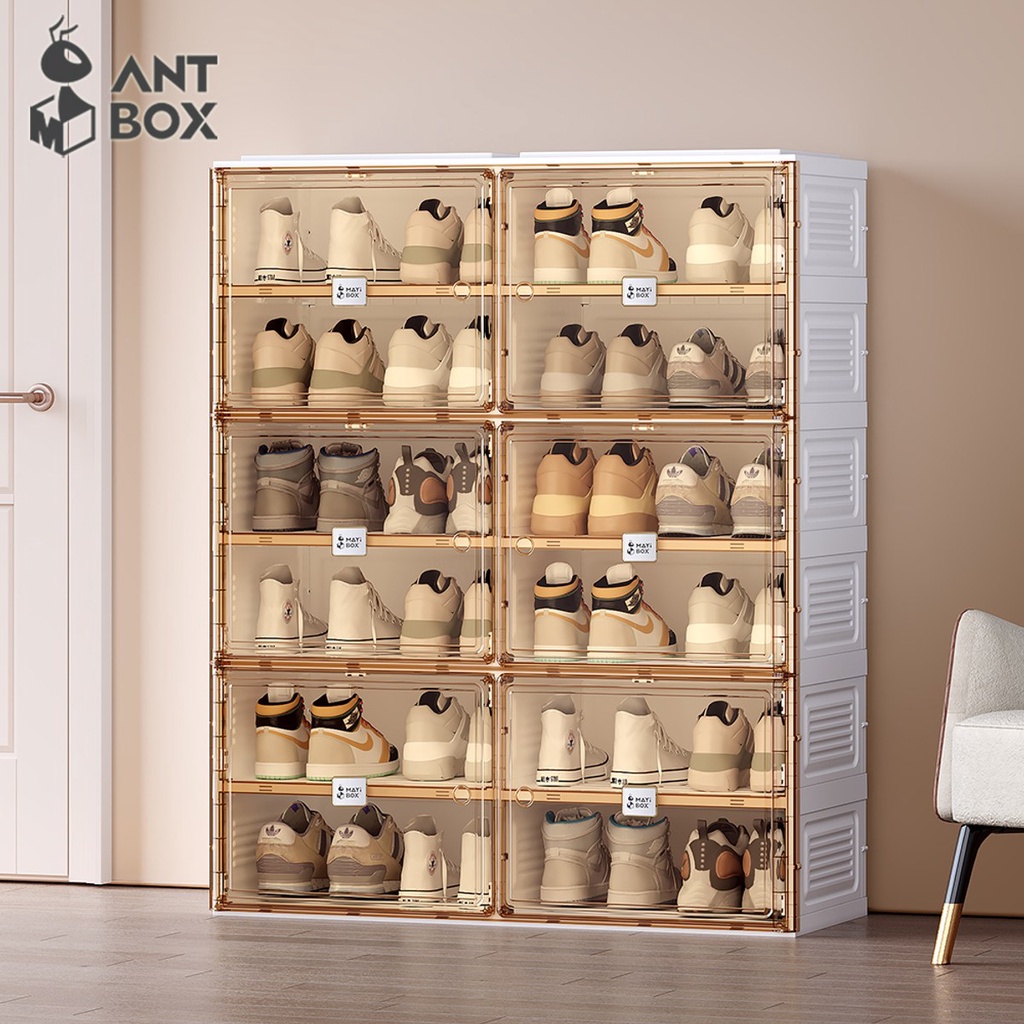 【hoi! 好好生活】【ANTBOX 螞蟻盒子】免安裝折疊式鞋櫃12格/DIY商品