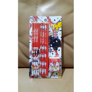 【正版三麗鷗】Hello Kitty卡式文具組(8支2B鉛筆+1個橡皮擦)