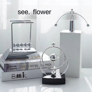 【SEE✿ FLOWER】創意牛頓擺球混沌擺件磁懸浮平衡裝飾品家居客廳書桌電視櫃小擺設 簡約現代牛頓擺裝飾品創意家居客廳