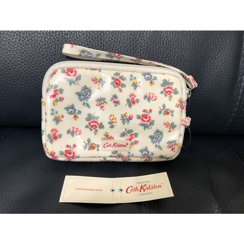 cath kidston 白底小碎花 拉鍊收納包 錢包 零錢包 卡包