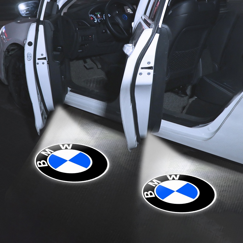 【現貨】1只裝高清車門迎賓燈智能感應汽車LED鐳射燈3D車徽投射照地燈適用於BMW E61 E90 E82 E70 E7