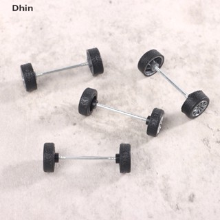 [Dhin] 1set 1:64 Hotwheels 橡膠輪胎帶輪軸模型車改裝件賽車玩具汽車車輪