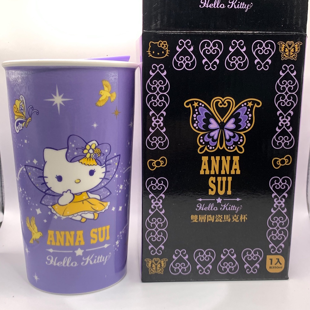 7-11 ANNA SUI ×HELLO KITTY 雙層陶瓷杯-紫色精靈