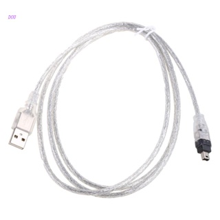 Dou USB 2.0 公頭轉 IEEE 1394 4Pin 公頭 iLink Firewire DV 電纜,用於 DV