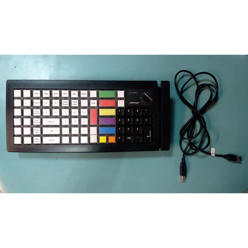 POSIFLEX KB-6600U-B 可程式化鍵盤(可客製化) USB介面 (中古二手/門市退役良品)