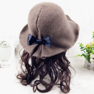 春秋款帽子女士可愛英倫時尚圓頂禮帽韓國可折疊針織毛線漁夫盆帽