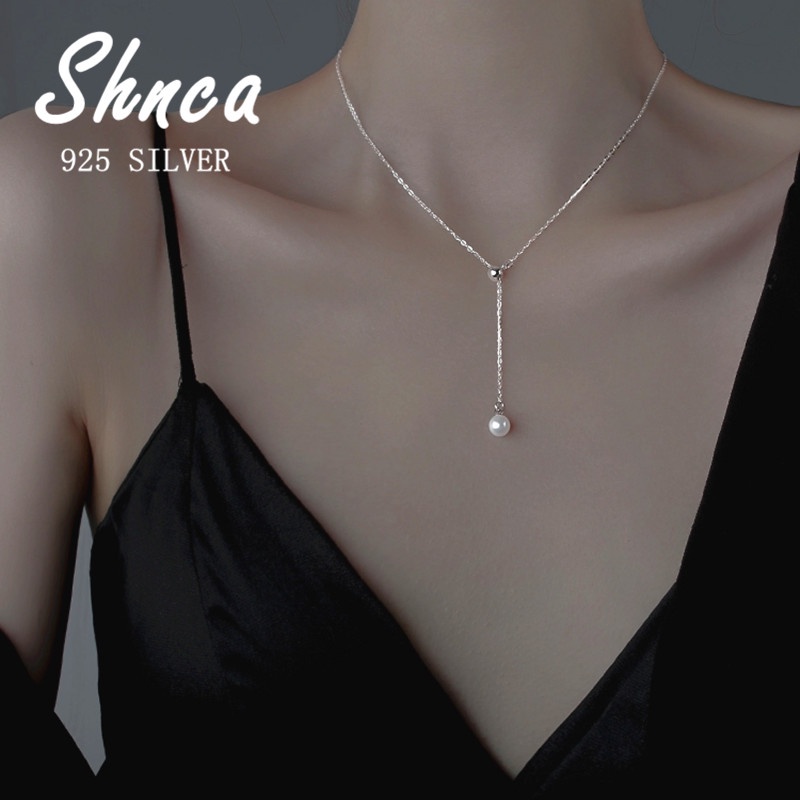 輕奢簡約精緻新款925純銀珍珠流蘇可調整氣質女項鍊JY019