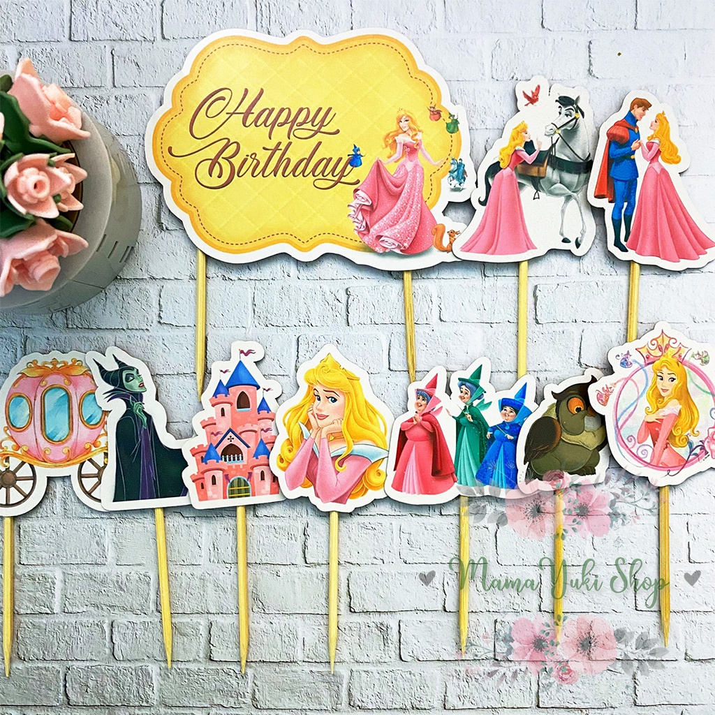 蛋糕裝飾兒童生日蛋糕裝飾公主 AURORA 人物睡美人