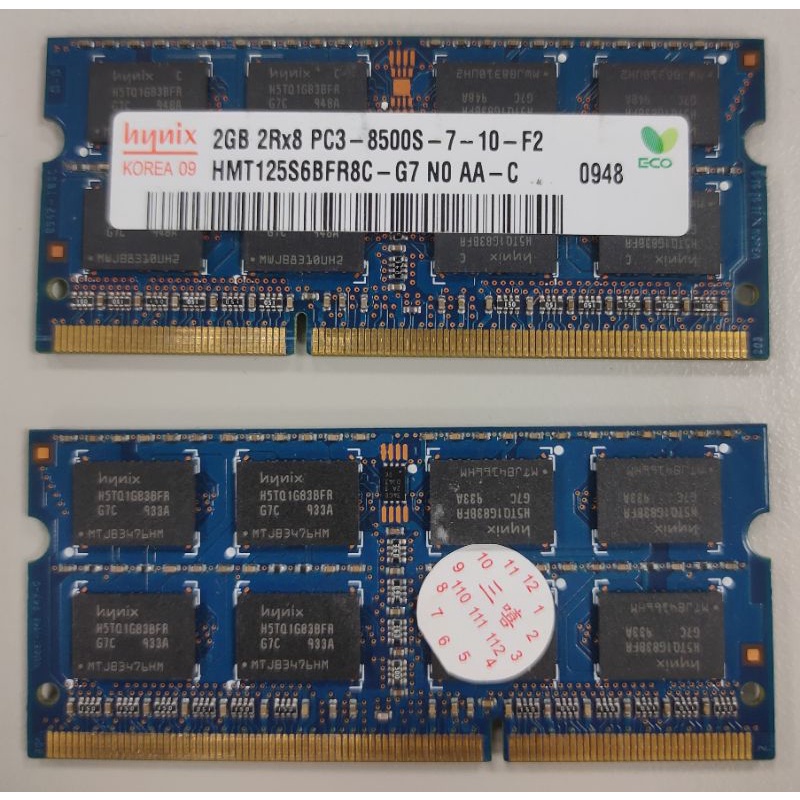 PC3  DDR3  2G  2Rx8 筆電記憶體x2 nb ram 海力士 8500s