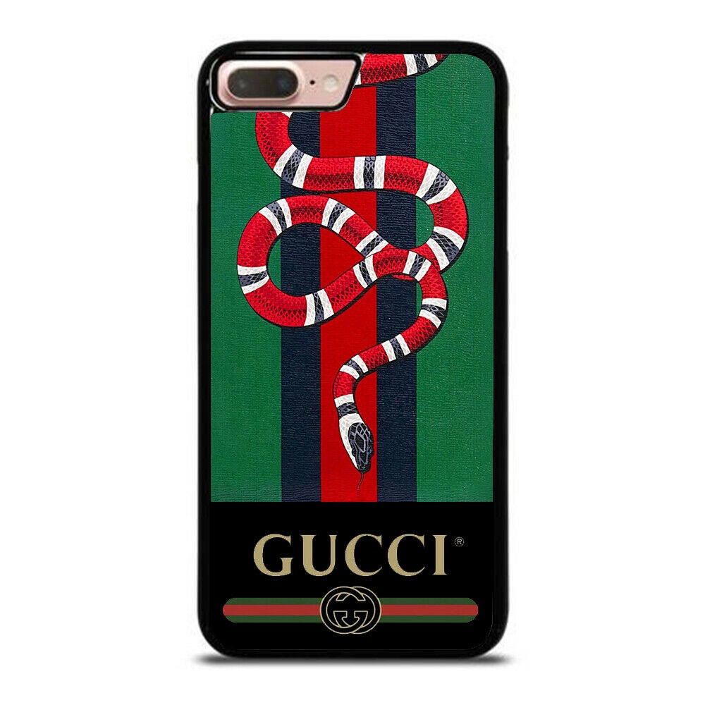 古馳 Gucci5 Gucci-Snake Gucci-Bear Supreme-黑色印花硬殼手機殼保護套適用於 IPh
