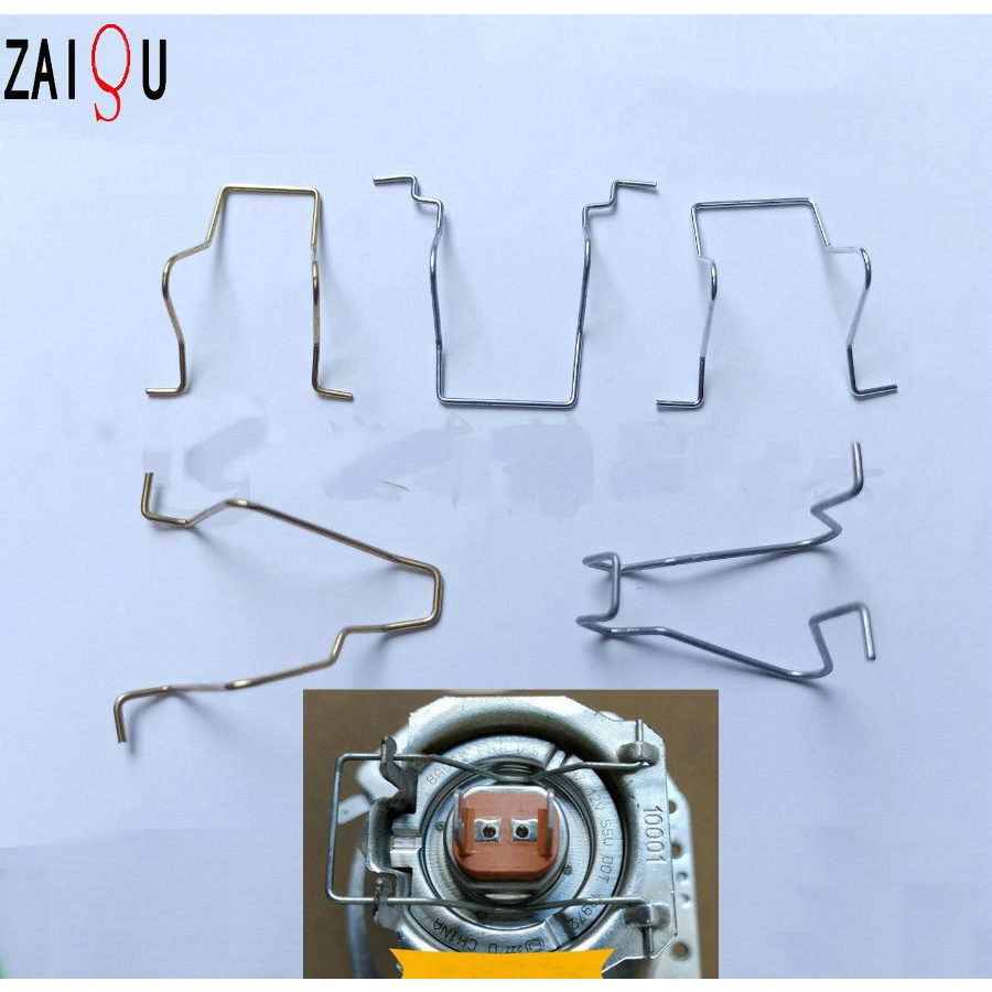 適用於大燈燈泡 H1 H3 H4 H7 固定夾卡簧 LED 線扣鉤鐵壓片通用摩托車和