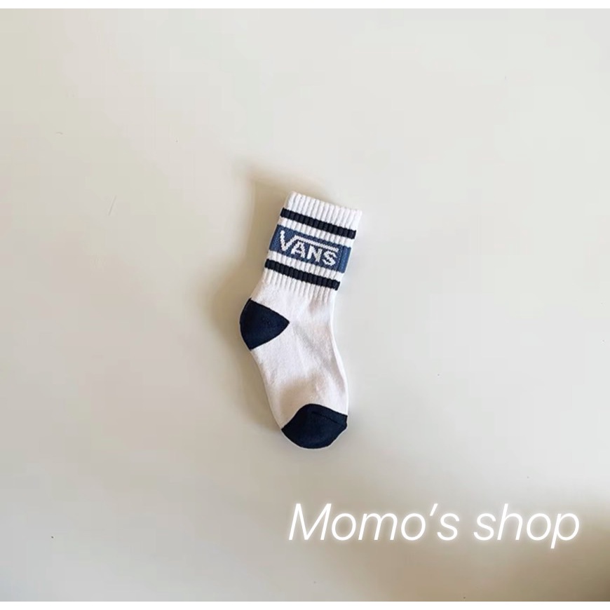 ❤️❤️Momo’s shop ❤️❤️Vans 襪 藍底大logo 韓國代購 襪子 兒童襪子14-16 cm (現貨)