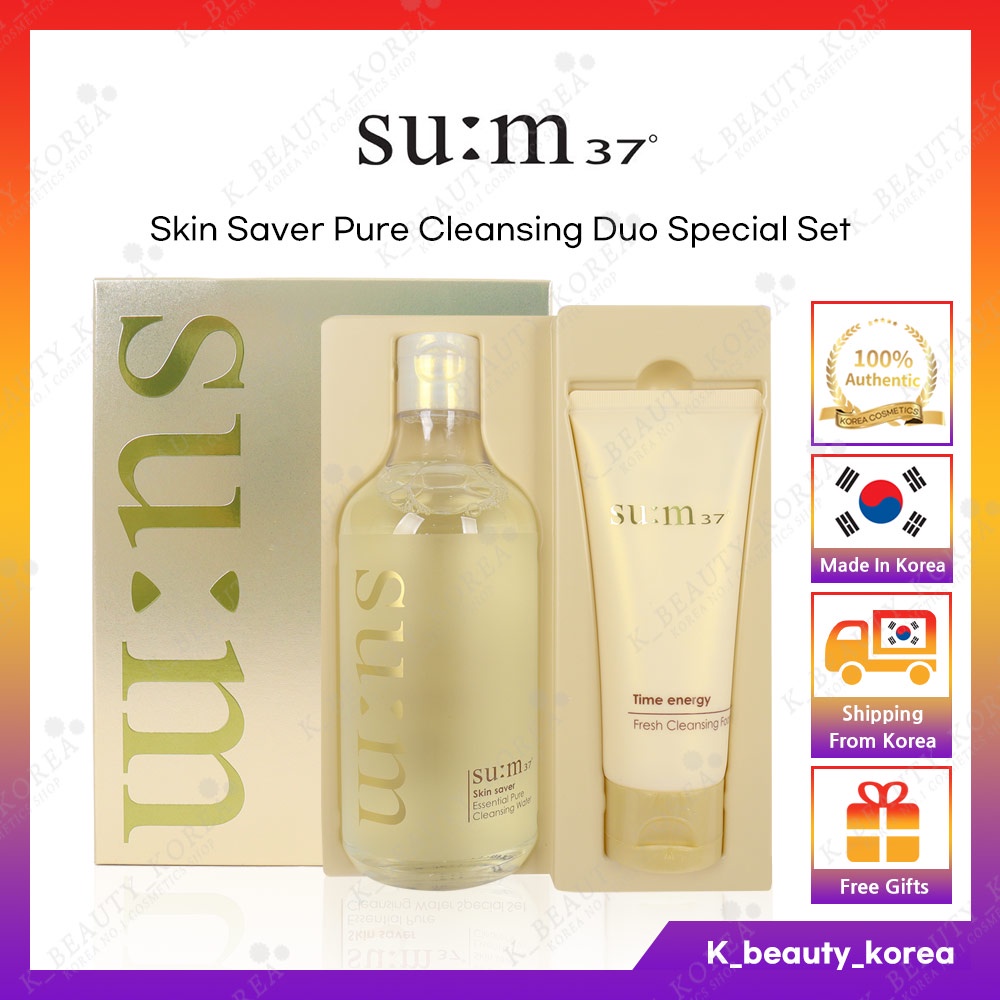 [SU:M37] Sum37 Skin Saver Essential 純淨卸妝水 400ml 特別套裝(+時光能量泡沫