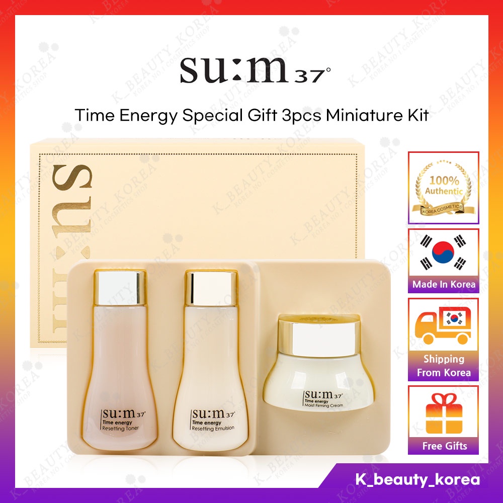 [SU:M37] Sum37 Time Energy 3pcs 迷你套裝(爽膚水+乳液+面霜)/面部護膚保濕霜 [Pre