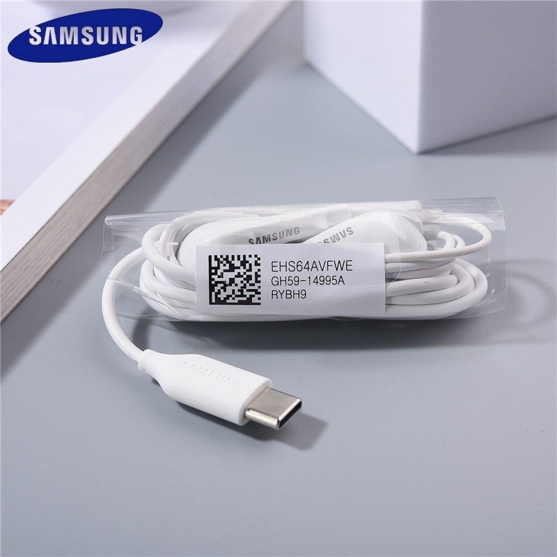 適用於三星 C 型耳機 USB-C 插孔耳機聽筒麥克風音量控制入耳式有線適用於 Galaxy A8S Note 10 2