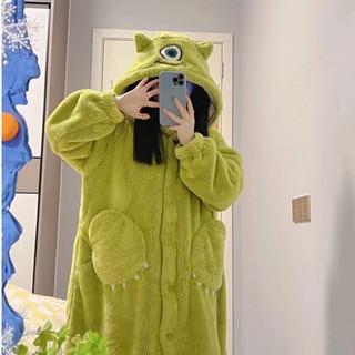 ✨秋冬必備✨大眼仔睡衣 迪士尼珊瑚絨 長款睡袍 秋冬加絨睡衣女 草莓熊睡袍 家居服厚睡袍 保暖睡衣 厚睡衣 睡衣套裝✨