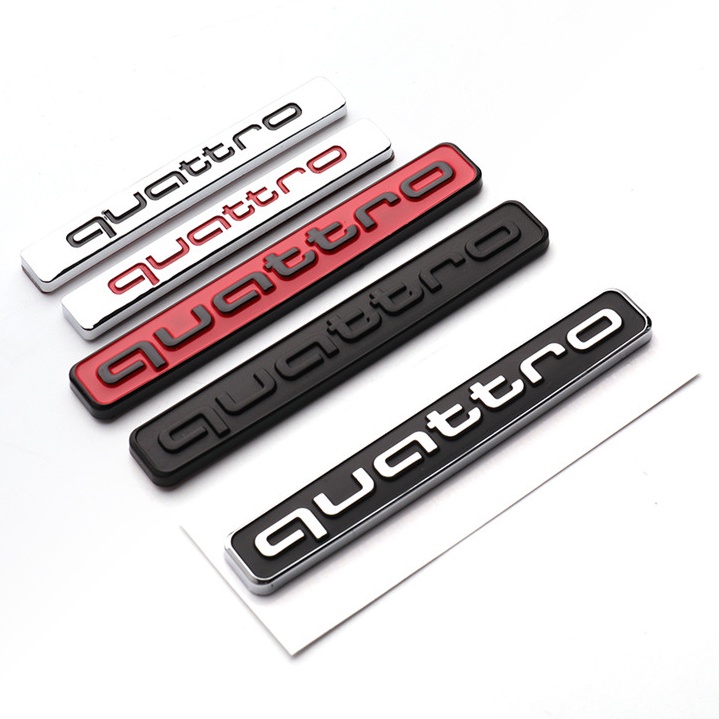 高品質 3D 車身裝飾貼紙 ABS 標誌貼紙適用於奧迪 Quattro 行李箱車貼 Quattro A3 A4 A5 A