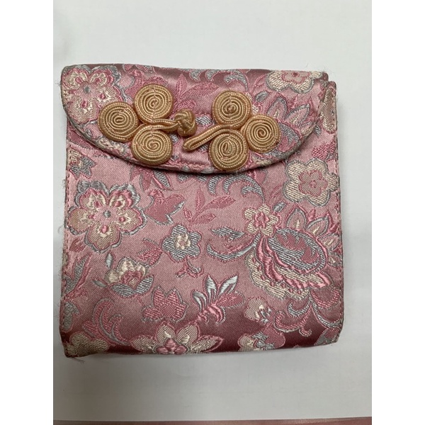 《台灣製》中國風 粉紅色 復古 三層 衛生棉收納包 生理包 收納包 口罩收納包 面紙包（二手台北現貨）