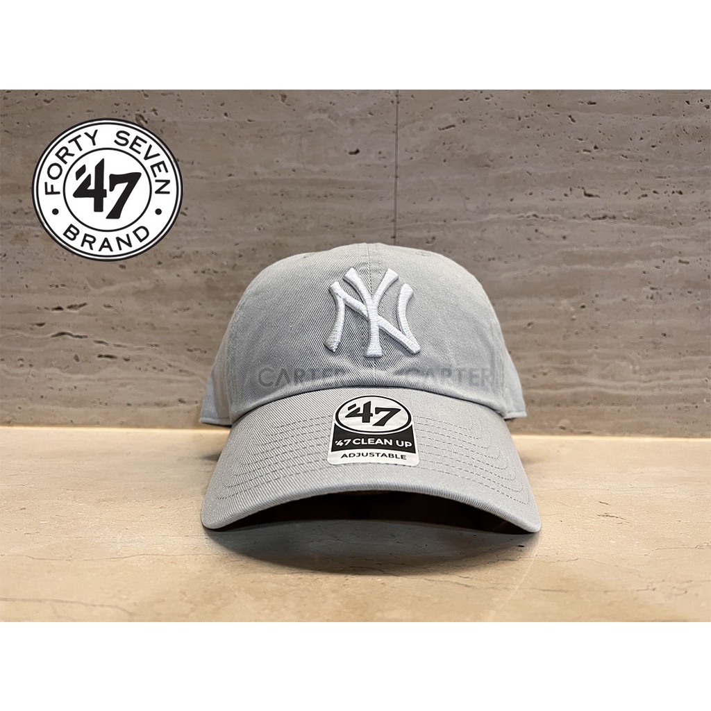 47 Brand x MLB NY Yankees Gray Clean Up 美國職棒紐約洋基淺灰色老帽軟帽