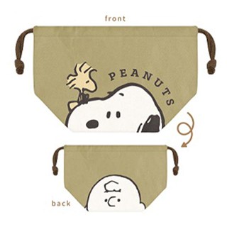 §A-mon日本雜貨屋§日本正版PEANUTS史努比SNOOPY＆WOODSTOCK糊塗塔克便當袋收納束口袋 萬用袋現貨