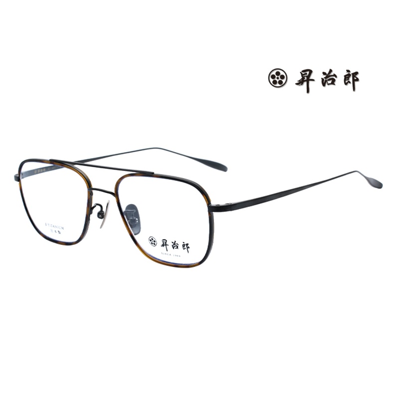 昇治郎 SJ-6017 日本手工眼鏡｜純鈦復古飛行員款雙槓眼鏡框 男生品牌眼鏡框【幸子眼鏡】