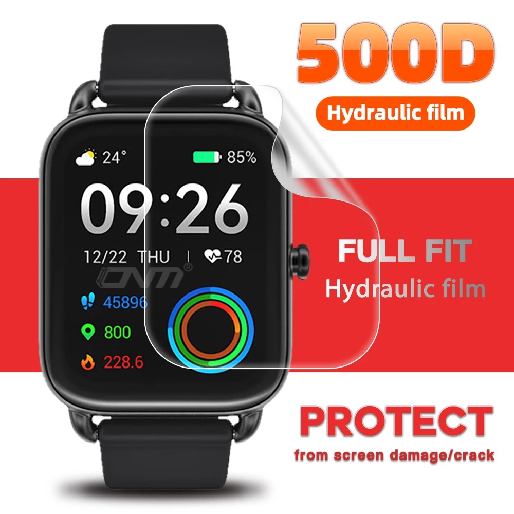 1pc 配件 Smartwatch 全曲面水凝膠膜防爆屏幕保護膜 TPU 膜非玻璃高清 500D 透明保護套柔軟, 適用