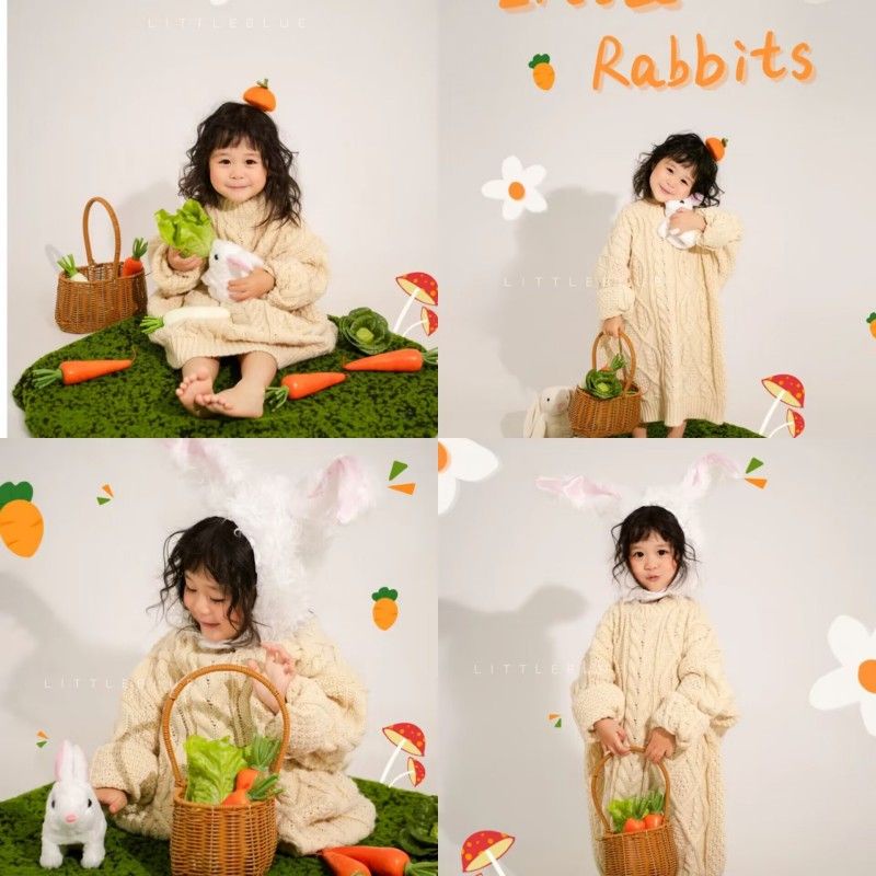 兔年創意兔耳朵仿真胡蘿蔔青菜兒童過年攝影拍照主題道具 Y8IT