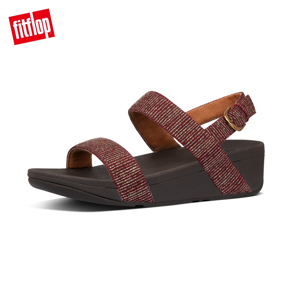 【FitFlop】LOTTIE GLITTER STRIPE BACK-STRAP SANDALS金屬後帶涼鞋-女栗色