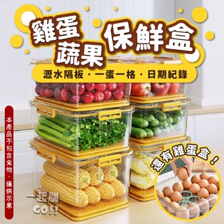 臺灣現貨🎊雞蛋盒 蔬果保鮮盒 保鮮盒 計時保鮮雞蛋盒 食品密封盒 冰箱保鮮盒 計時保鮮盒 瀝水保鮮盒 蔬果盒 真空保鮮盒